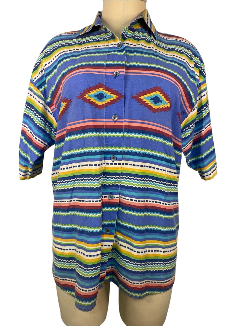 Red Rover Colorful Southwestern Stripe Button-Up Shirt Women’s Medium